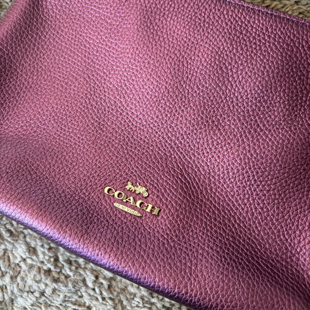 Coach Mia Crossbody Shoulder Bag In Leather Metallic Berry J1980-F80333 - Picture 3 of 11